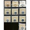 1928 5¢, 1942 Tom, 1943, 1944, 1945, 1951 Comm, 1952, 1958, 1963 & 1967 all ICCS MS64.  Lot of 10 co