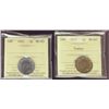 Image 1 : 1942 5¢ Tombac & 1945 ICCS MS65  Lot of 2 coins.