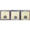 Image 1 : 1955 5¢, 1956 & 1957 ICCS MS65.  Lot of 3 coins.