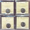 Image 1 : 1992 5¢, 1993, 1994 & 1996 Nr ICCS MS65.  Lot of 4 coins.