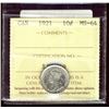 1921 10¢ ICCS MS64.  Lustrous.