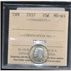 1937 10¢ ICCS MS65.  Light russet tone with great lustre.