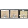1937 10¢, 1938 & 1940 ICCS MS63.  lot of 3 coins.
