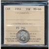 Image 1 : 1964 10¢ ICCS MS66.  Scattered tones of red and green.