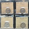 Image 1 : 1881H 25¢, 1911, 1928 & 1929 all ICCS VF30.  Lot of 4 coins