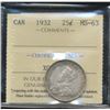 Image 1 : 1932 25¢ ICCS MS63.  Subndued rustic tones with strong lustre.
