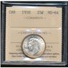 Image 1 : 1938 25¢ ICCS MS64.  PQ eye appeal with just a hint of gold rim tones.