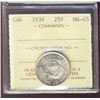Image 1 : 1939 25¢ ICCS MS65.  Gem sharp and appealing issue.