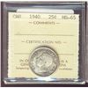 1940 25¢ ICCS MS65.  Gem green rim tones.
