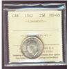 Image 1 : 1942 25¢ ICCS MS65.  Strong lustre and hint of gold.