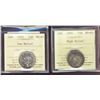 Image 1 : 1951 25¢ LR MS63 & 1951 HR MS65.  Lot of 2 ICCS graded coins.