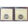 Image 1 : 1956 25¢ & 1957 ICCS MS65.  Lot of 2 coins.