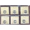 Image 1 : 1965 25¢ & 1967 ICCS MS65.  Lot of 6 coins, 3 of each date.