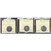 Image 1 : 1983 25¢, 1985 & 1987 ICCS MS65.  Lot of 3 coins.