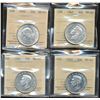 Image 1 : 1940 50¢ MS60, 1942 MS63, 1945 MS62 & 1946 MS60.  Lot of 4 coins all ICCS graded.