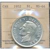 Image 1 : 1952 $1 NWL ICCS MS64.