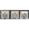 Image 1 : 1953 $1 NSF, 1955 ICCS MS64 & 1955 ICCS MS63.  Lot of 3 coins.