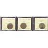 Image 1 : 1987 $1 Loon, 1989 & 1993 ICCS MS65.  Lot of 3 coins.