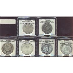 Germany(Federal Republic) Lot: includes 5 Mark(1971D, 1984D), 10 Mark(1987J, 1989G, 1994G, 2001G); 5