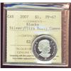 Image 1 : RCM Lot;  includes 2007 Loon style Sterling Silver dollar - Blocks ICCS PF67 Ultra Heavy Cameo.