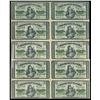 Image 1 : 1870 25¢ DC-1c Sheet of 10 notes.  Rare sheet in VF to EF grade. Minor perforations in middle crease
