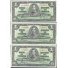 Image 1 : 1937 $1 BC-21d #HN1243659-60-28, PCGS UNC66PPQ.  Lot of 3 notes.