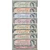 Image 1 : 1954 $1 to $1000 Devils face set.  Lot of 8 notes, average F to VF.