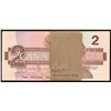 Image 1 : 1986 $2 BC-55b Bundle of 100 notes.  All original CH AU to CH UNC issues with 2 seperate consec runs