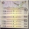 Image 1 : 1989 $10 BC-57c #BEG9576802to843, lot of 41 cons.  All UNC.