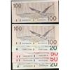 Image 1 : 1991 $20(2), 1988 $50(2) & 1988 $100(2).  Small lot of 6 notes VF to AU.