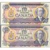 Image 1 : Ladder; 1971 $10 BC-49b #DP1234567 & BC-49c #VF7654321 both original UNC notes.