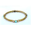 Image 1 : Sterling Silver .925 Turquoise w/ CZ Gold tone Bangle