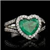 Image 1 : ONE NATURAL EMERALD HEART SHAPE TW:2.15CTS