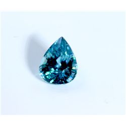 7 ct & up Blue Zircon Pear Shaped (7.98)