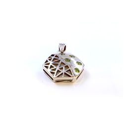 Silver Plated Peridot Pendant ctw