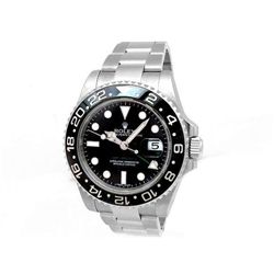 40mm Gents Rolex Stainless Steel Oyster Perpetual GMT-Master II Watch. Black Dial. Stainless Steel B