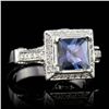 Image 1 : ONE CENTER CUSHION CUT BLUE NATURAL SAPPHIRE TW 2.31CTS