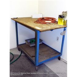 WOOD & METAL MOBILE TABLE