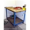 Image 1 : WOOD & METAL MOBILE TABLE