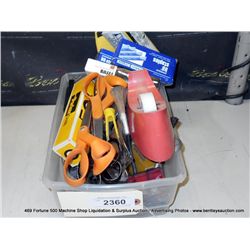BIN: MISCELLANEOUS SHOP HARDWARE & TOOLS