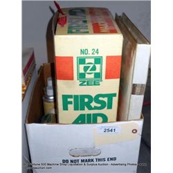 MISCELLANEOUS BOX: MAJOR INJURY FIRST AID KIT & EAR PLUGS