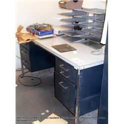 6-DRAWER DESK W/ CONTENTS & TABLE 2X MONEY