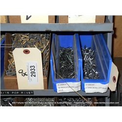 BIN: MISCELLANEOUS RIVETS, 9X THE MONEY