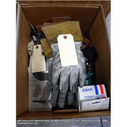 BOX: SAFETY GEAR (SAFETY GOGGLES, GLOVES, WELDING SLEEVES)