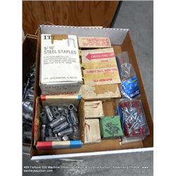 BOX: 3/4" X 4" STEEP PIPE NIPPLES, TEES, ROLL-BAND CLAMPS, SCREWS