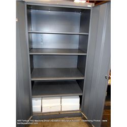 DAYTON 2 DOOR CABINET, CONTENTS INCLUDED: IC'S, CAPACITORS, RESISTORS, ETC