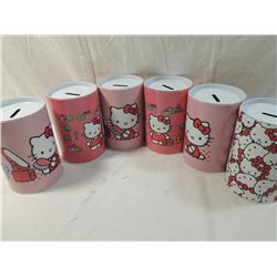 LOT 6 HELLO KITTY COIN BANKS