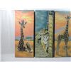 Image 4 : LOT 2 3 PIECE SAFARI ANIMAL WALL ART