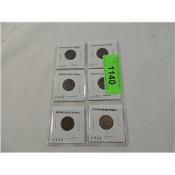 LOT 6 INDIAN HEAD PENNIES