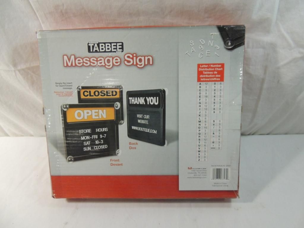TABBEE MESSAGE SIGN